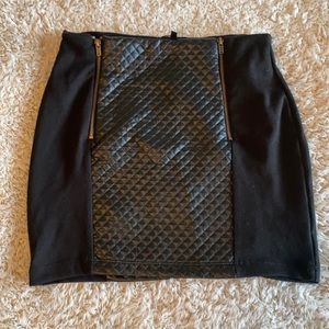 Faux leather black skirt